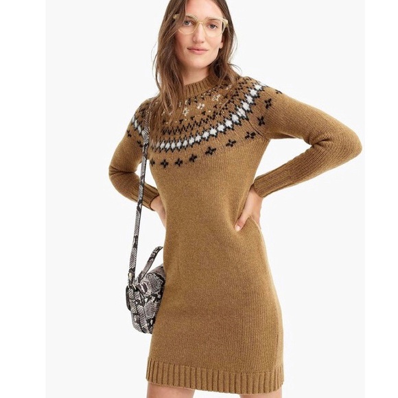 FREE SHIPPING J. CREW Fair Isle crewneck dress